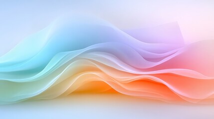 Fototapeta premium Abstract Pastel Waves: A Serene Digital Art Piece