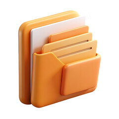 3d folder icon isolated