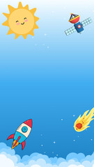 Simple design blank frame, cute frame for kids colorful and cheerful, invitation, notebook, postcard, cute frame, bookmark