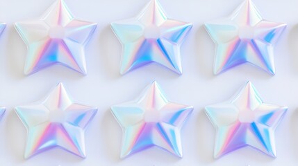 Obraz premium Six 6-Point Star Pearl Nacreous White Seamless Pattern Background, Abstract Modern and Minimal Design