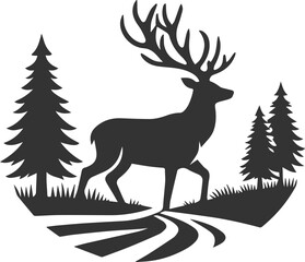 Deer animal vector silhouette