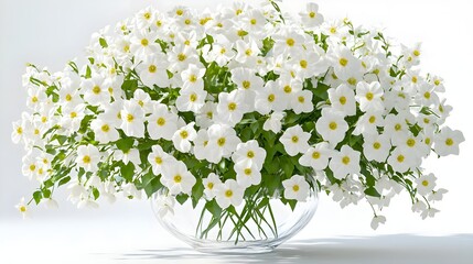 Beautiful Simple Arrangement of White Flowers in Clear Vase