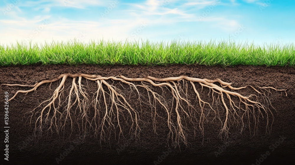 Poster soil transformation in action as deep roots create pathways for air and water penetration.