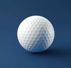 Golf Ball in Solitude: A meticulously captured close-up showcases a pristine golf ball, its dimpled surface gleaming against a smooth, solid backdrop.
