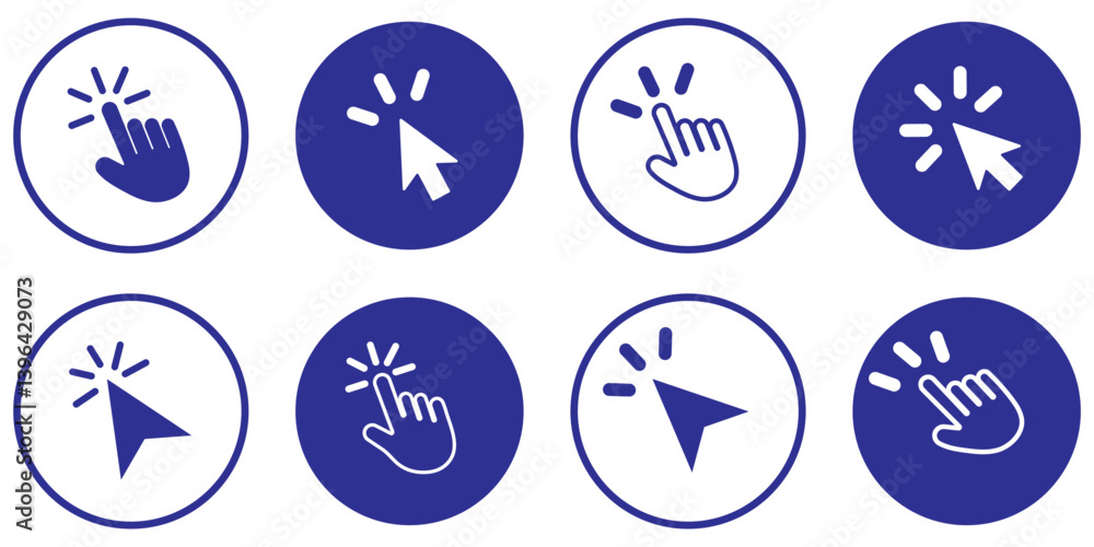 Poster computer mouse click cursor. load symbol. pointer cursor and loading icon. cursors icons click set. 
