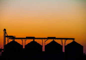 sunset silos grain © lucas