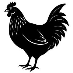 Chicken Vector Silhouette | Farm Animal, Rooster, Hen Clipart