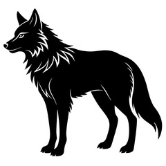 A foxs silhouette vector illustration on white background 