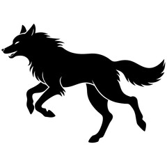 A foxs silhouette vector illustration on white background 