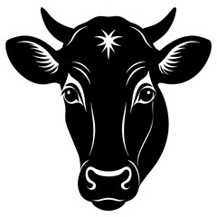 Cow and Face Vector Silhouette | Farm Animal, Cattle, Livestock Clipart