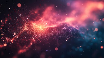 Fototapeta premium Cosmic Nebula: A Digital Abstract of Interconnectedness