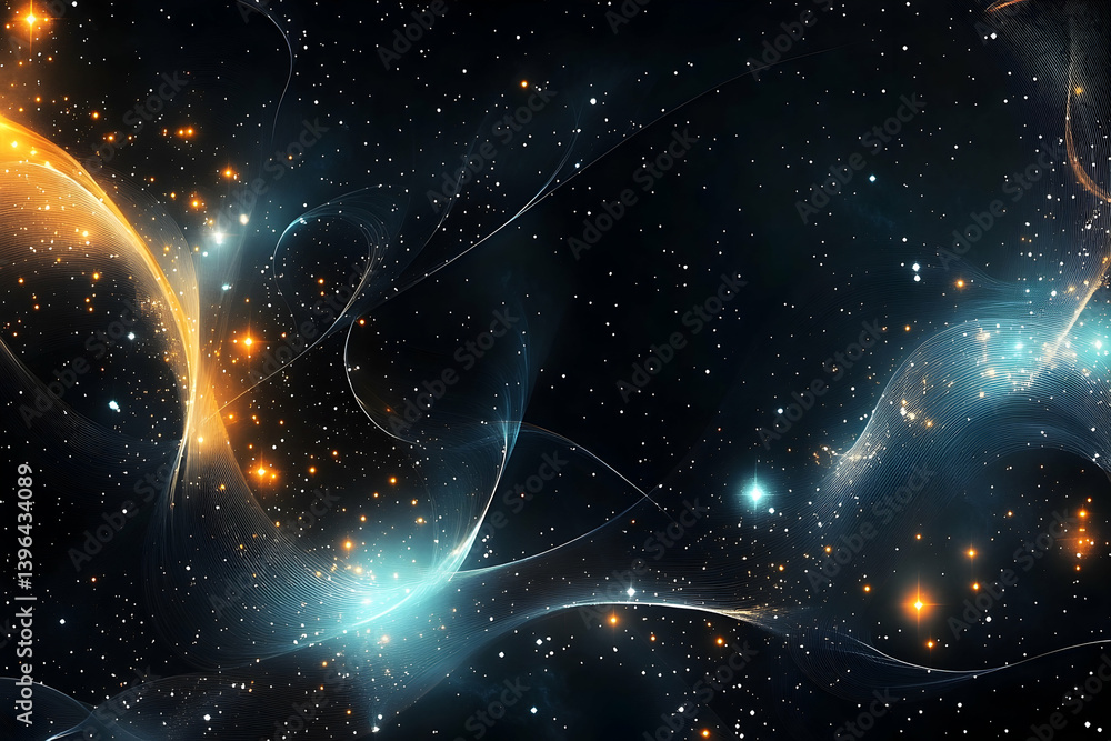 Poster a mesmerizing display of cosmic swirls and luminous stars in deep space.