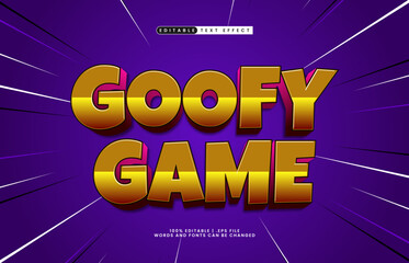 goofy game editable text effect with a game and cartoon text effect