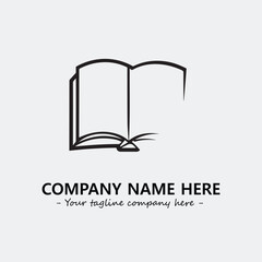 Book illustration black and white for logo company vector image
