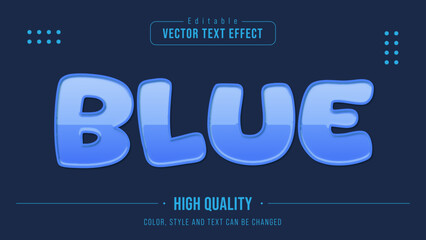 Glossy Blue Editable Text Effect Design