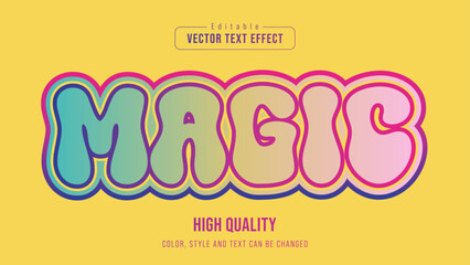 WebMagic Bubble Text Effect - Editable Colorful Vector Typography Design