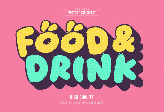 Food and Drink Text Effect - Fun Editable Vector Typography for Menu and Kids Design
