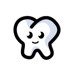 Tooth cute cartoon vector icon
