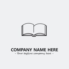 Book illustration black and white for logo company vector image

