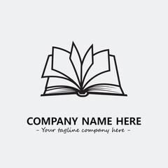 Book illustration black and white for logo company vector image
