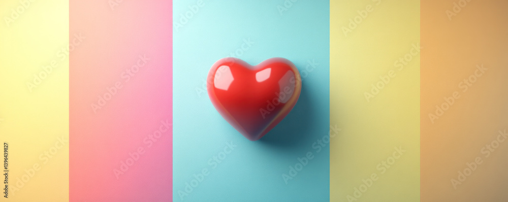 Aufkleber a heart is placed on a colorful background, with each color representing a different emotion. the he