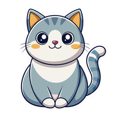Fototapeta premium Cute kitten sitting on white background