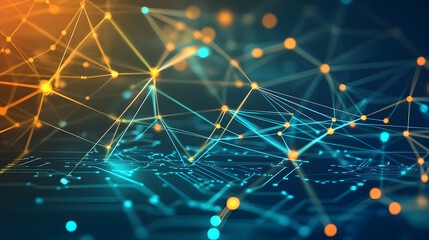 A complex network of interconnected data points, showcasing intricate relationships and technological connectivity.