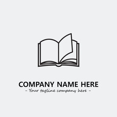 Book illustration black and white for logo company vector image
