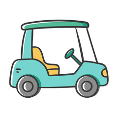 golf cart icon, golf cart vector illustration-simple illustration of golf cart, perfect for golf cart logos and icons