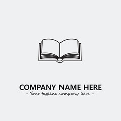 Book illustration black and white for logo company vector image
