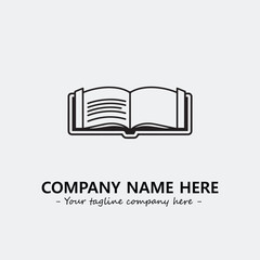 Book illustration black and white for logo company vector image
