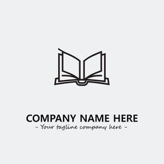 Book illustration black and white for logo company vector image
