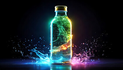 Dynamic water splash action dark studio photography colorful close-up fluid motion