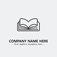 Book illustration black and white for logo company vector image
