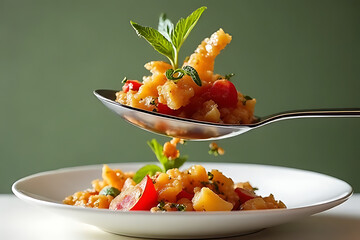 Delicious salad preparation kitchen photography indoor close-up culinary art