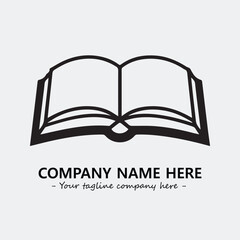 Book illustration black and white for logo company vector image
