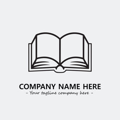 Book illustration black and white for logo company vector image
