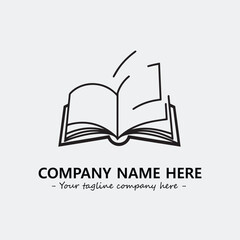 Book illustration black and white for logo company vector image
