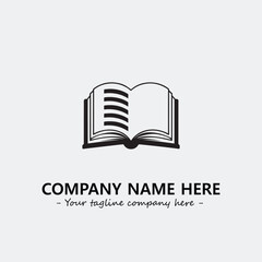 Book illustration black and white for logo company vector image
