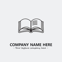 Book illustration black and white for logo company vector image
