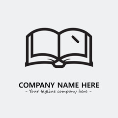 Book illustration black and white for logo company vector image
