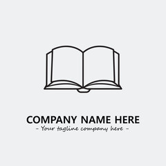 Book illustration black and white for logo company vector image
