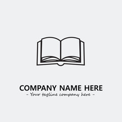 Book illustration black and white for logo company vector image
