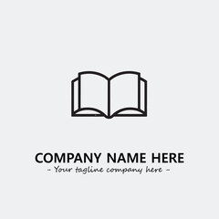 Book illustration black and white for logo company vector image
