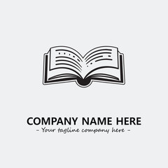 Book illustration black and white for logo company vector image
