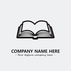 Book illustration black and white for logo company vector image
