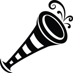 Party Horn Silhouette Vector for Festive Celebrations, Birthday Events, and Party Designs