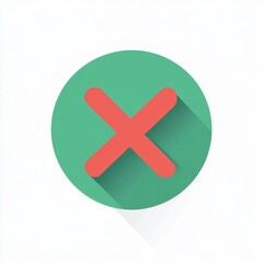 Obraz premium Red cross symbol on a green circle with a shadow on white ground on transparent background