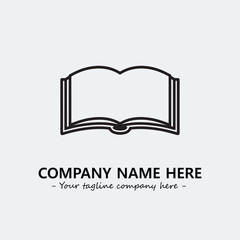 Book illustration black and white for logo company vector image
