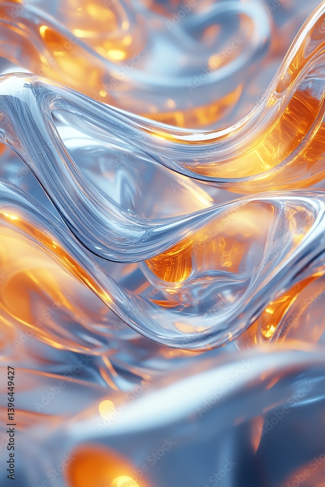 Poster abstract metallic flowing wave pattern with gold highlights and modern design